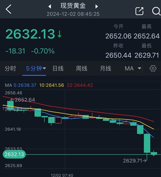 黄金期货实时行情(黄金期货实时行情走势)