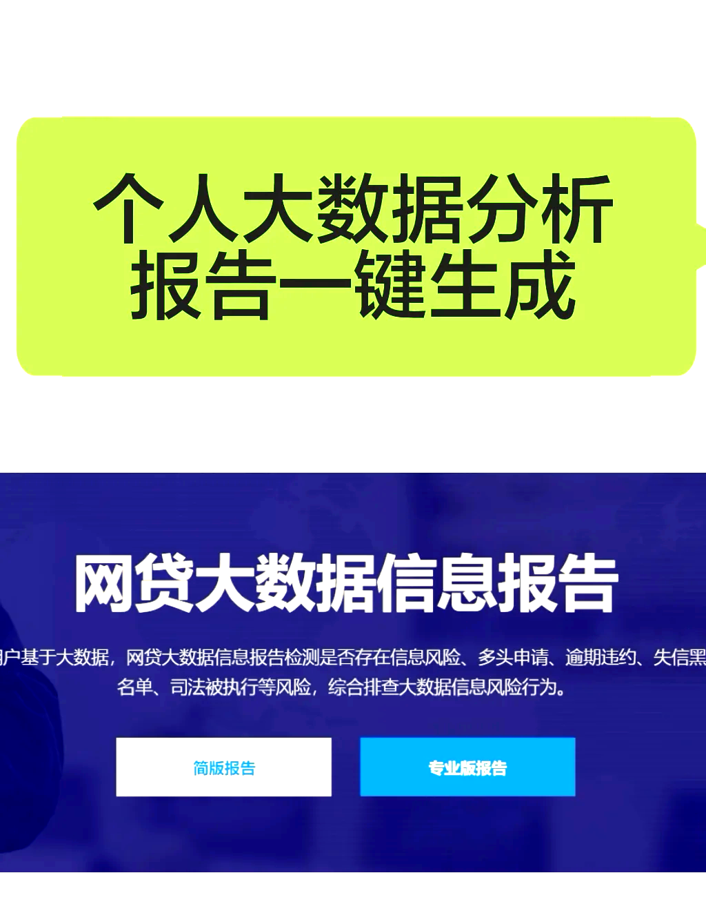 大数据(大数据信用报告查询平台)